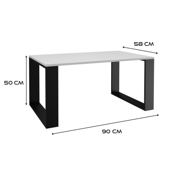 Stolik ława MODERN 90x58xH50 biały/czarny