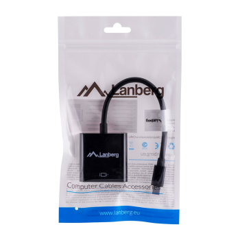 Adapter Lanberg AD-0006-BK (Mini DisplayPort M - D-Sub (VGA) F; 0,20m; kolor czarny)