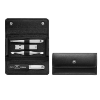 Zestaw podróżny ZWILLING 97712-004-0 Twinox - czarne, skórzane etui, 4 elementy