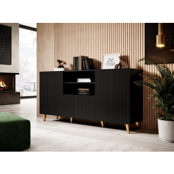 Komoda PAFOS 150x40x82 czarny mat