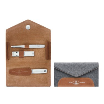 Zestaw podróżny do manicure ZWILLING 97698-005-0 Twinox - szare, filcowe etui, 3 elementy