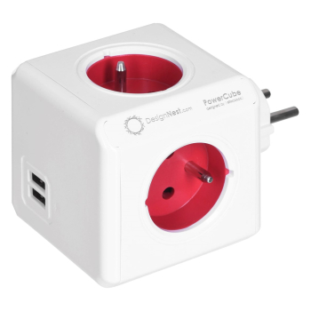 Przedłużacz allocacoc PowerCube Original 2202RD/FROUPC (kolor czerwony)