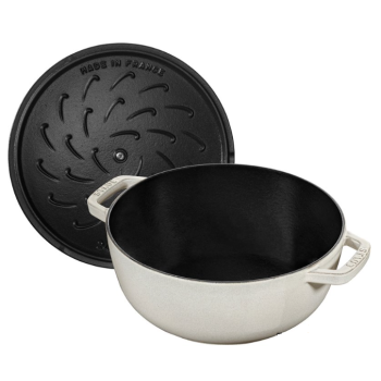 Garnek żeliwny okrągły snowflake STAUB  40506-548-0 - biały 3.6 ltr