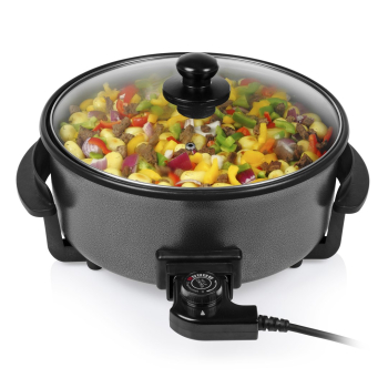 Tristar  | Wielofunkcyjna patelnia grillowa XL | PZ-9135 | Średnica 30 cm | Grill | 1500 W | Pokrywka w zestawie | Uchwyt stały | Czarny