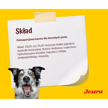JOSERA Jagnięcina z ryżem - sucha karma dla psa - 12,5 kg