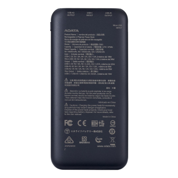 ADATA C100 Litowo-polimerowy (LiPo) 10000 mAh Czarny
