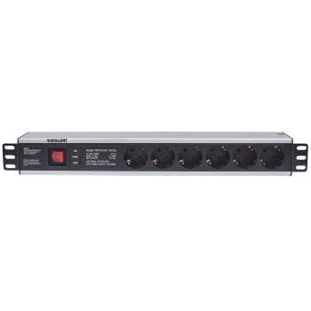 Intellinet 713962 rozdzielacz zasilania PDU 6 x gniazdo sieciowe 1.5U Czarny