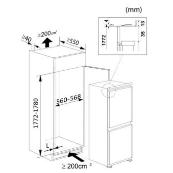 Chłodziarka do zabudowy MPM-240-FFH-01/A