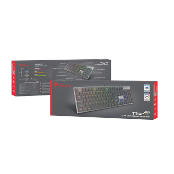 GENESIS Thor 420 RGB klawiatura Gaming USB AZERTY US English Srebrny