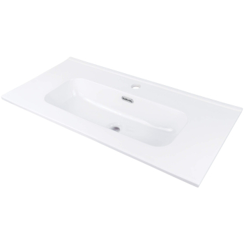 Umywalka ceramiczna wpuszczana z miejscem na baterię - 80 cm