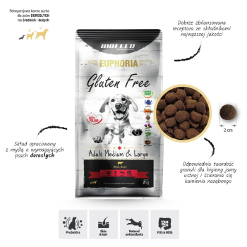 BIOFEED Euphoria G-F psy MID&MAXI wołowina 2kg