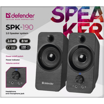 DEFENDER GŁOŚNIKI SPK-190 2.0 8W USB 65190