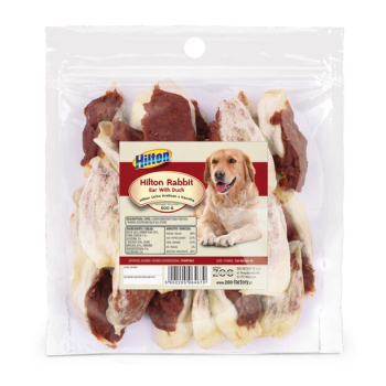 HILTON Ucho królicze z kaczką - gryzak dla psa - 500g