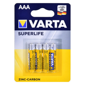 Zestaw baterii cynkowo-węglowe VARTA Superlife R03 AAA (Zn-C; x 4)