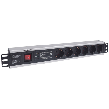 Intellinet 713962 rozdzielacz zasilania PDU 6 x gniazdo sieciowe 1.5U Czarny
