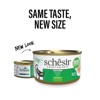 SCHESIR dla kotów Adult w Galarecie Fileciki z Kurczaka 85g