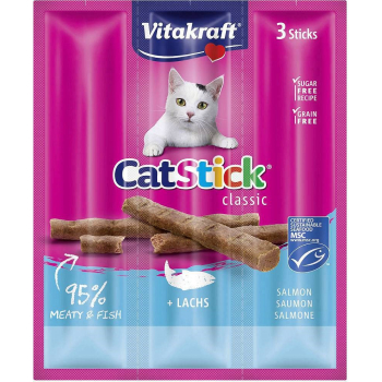 VITAKRAFT Cat Stick Mini - przysmak dla kota smak: łosoś/pstrąg 3szt./18g