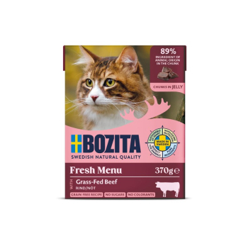 BOZITA Mięsne kawałki z wołowiną w galaretce 370g