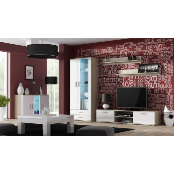 Komoda 120cm SOHO S7 dąb sonoma/ biały połysk