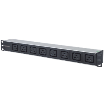 Intellinet 163613 rozdzielacz zasilania PDU 8 x gniazdo sieciowe 1U Czarny, Srebrny