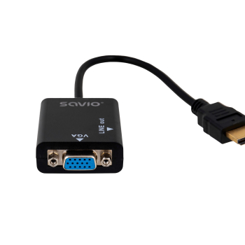 Adapter SAVIO cl-23 (HDMI M - D-Sub (VGA) F; 0,20m; kolor czarny)