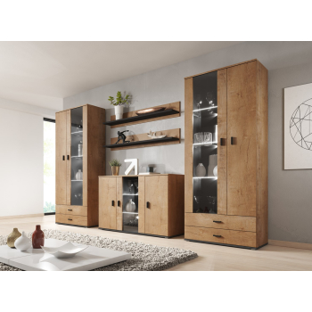 Komoda 120cm SOHO S7 dąb lefkas+ czarny
