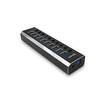 Lindy 43370 huby i koncentratory USB 3.2 Gen 1 (3.1 Gen 1) Type-B 5000 Mbit/s Czarny