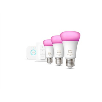 Philips Hue White and color ambiance Zestaw startowy: 3 inteligentne żarówki E27 (1100) + regulator przyciemniania Hue Dimmer switch
