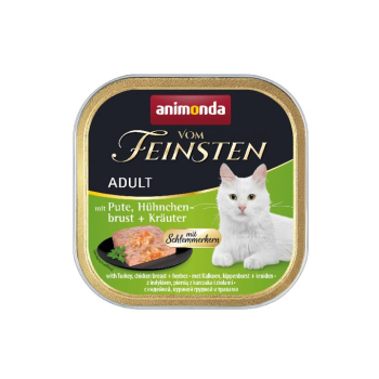 ANIMONDA Vom Feinsten Classic Cat indyk, pierś z kurczaka i zioła - mokra karma dla kota - 100g