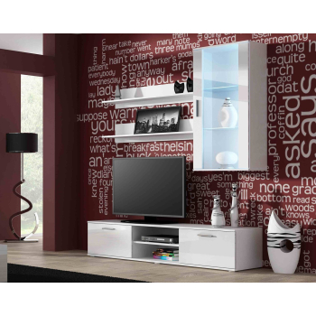 Zestaw SOHO 5 (RTV180 + Wit.Wisz + Półki) BI/BI POŁ