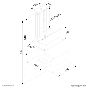 Neomounts CPU-D200SILVER uchwyt do komputera Uchwyt na procesor montowany na biurku Srebrny