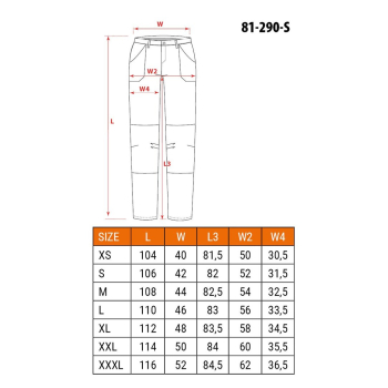 NEO tools 81-290-S spodnie ochronne Czarny