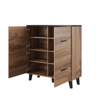 Komoda LOTTA 110 4D wotan + czarny mat