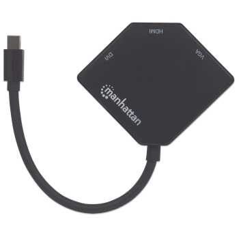 Manhattan 207720 adapter kablowy 0,25 m Mini DisplayPort DVI-I + VGA (D-Sub) + HDMI Czarny