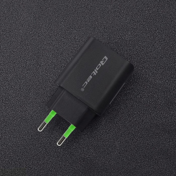 QOLTEC ŁADOWARKA SIECIOWA 18W | 5-12V | 1.5-3A | USB TYP C PD | USB QC 3.0 | CZARNA