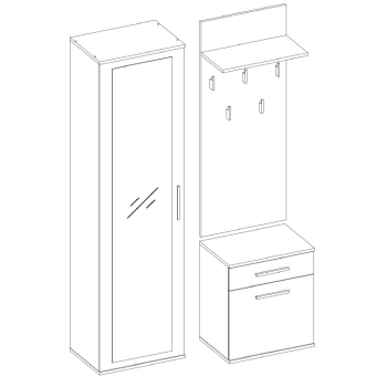 GARDEROBA DUO SONOMA KOMPLET