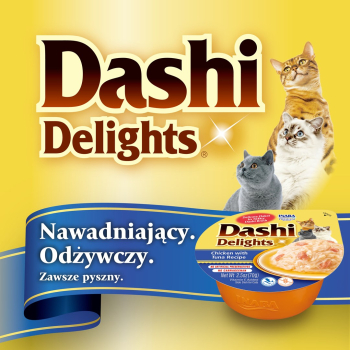 INABA DASHI DELIGHTS Kurczak z Płatkami Boni  70g bulion dla kota