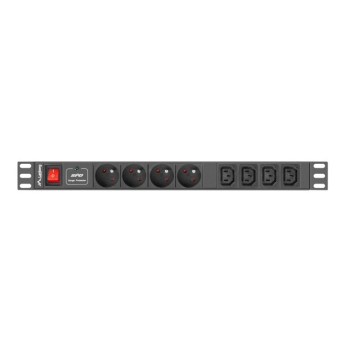 Listwa zasilająca Lanberg PDU-04E04I-0200-IEC-BK (8 x UTE; 2m; kolor czarny)