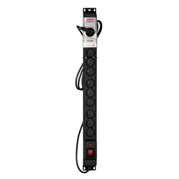 Listwa przeciwprzepięciowa Activejet COMBO/12gn/5m/cz (12 x UTE; 10A (2500 W); 5m; kolor czarny)
