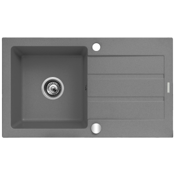Zlewozmywak granitowy jednokomorowy z ociekaczem Maidsinks 76x44 1B 1D szary beton (Pyragranit; kolor szary)