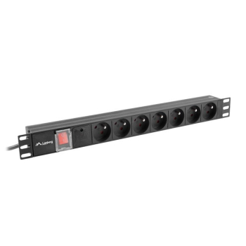 Listwa zasilająca Lanberg PDU-07E-0200-BK (16 A; 2m; kolor czarny)