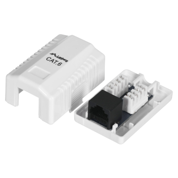 Gniazdo natynkowe Lanberg OU6-0001-W (RJ-45; kat. 6; UTP; kolor biały)