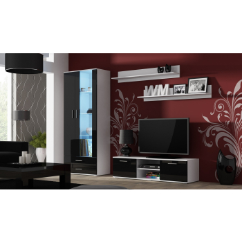 Witryna SOHO S6 2D2S biały/ czarny połysk
