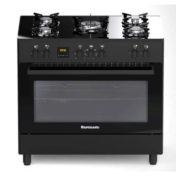 Kuchnia gazowo-elektryczna Ravanson KWGE-K90 GLASS black