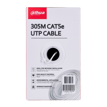 Kabel sieciowy DAHUA drut, 100% miedź PFM920I-5EUN (UTP; 305m; kat. 5e;)