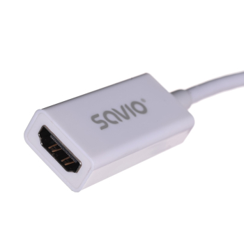 Adapter SAVIO cl-57 (Mini DisplayPort M - HDMI F; 0,10m; kolor biały)