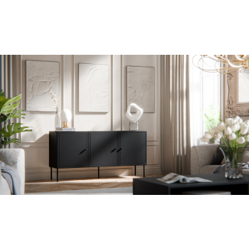 Komoda 3D PALAZZO BIS 151x40x75 czarny mat