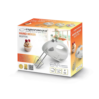 ESPERANZA MIKSER RĘCZNY MUFFIN SZARY 150W EKM007WE