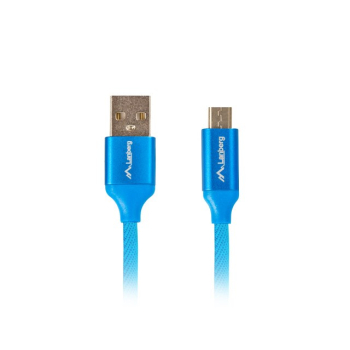 Kabel Lanberg Premium CA-USBM-20CU-0018-BL (USB 2.0 - Micro USB typu B ; 1,8m; kolor niebieski)