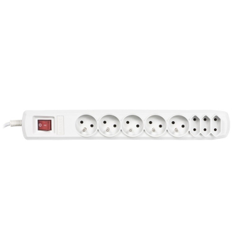 Listwa przeciwprzepięciowa Activejet APN-8g/5m-GR (3 x Typ C, 5 x UTE; 10 A; 5m; kolor szary)
